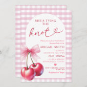 Invitation Elle noue la Fête des mariées de cerise avec Bow (Devant / Derrière)