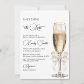 Invitation Elle noue la Fête des mariées de champagne Knot Bo (Devant)