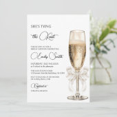 Invitation Elle noue la Fête des mariées de champagne Knot Bo (Debout devant)