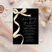 Invitation Elle noue la Fête des mariées de la boîte d'or Kno