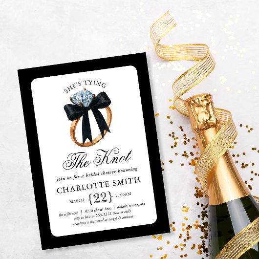 Invitation Elle noue la Fête des mariées de la ceinture de la