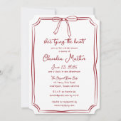 Invitation Elle noue la Fête des mariées de la ceinture rouge (Devant)