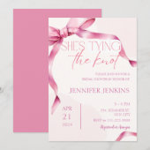 Invitation Elle noue la Fête des mariées de la cou rose (Devant / Derrière)