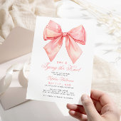 Invitation Elle noue la Fête des mariées de la cou rose