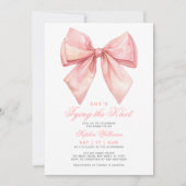 Invitation Elle noue la Fête des mariées de la cou rose (Devant)