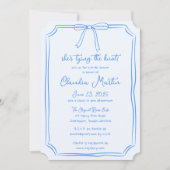 Invitation Elle noue la Fête des mariées de la main tirée par (Devant)