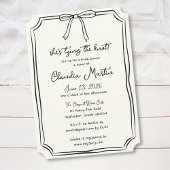 Invitation Elle noue la Fête des mariées de la main tirée par