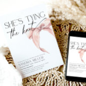 Invitation Elle noue la Fête des mariées de noeud bleu rose a