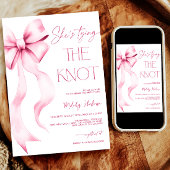 Invitation Elle noue la Fête des mariées de ruban rose