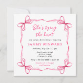 Invitation Elle noue la Fête des mariées de ruban rose Knot (Devant)