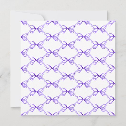 Invitation Elle noue la Fête des mariées de ruban violet de n (Dos)