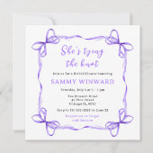 Invitation Elle noue la Fête des mariées de ruban violet de n (Devant)
