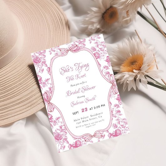 Invitation Elle noue la Fête des mariées du noeud