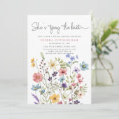 Invitation Elle noue la Fête des mariées Fleur sauvage (Debout devant)