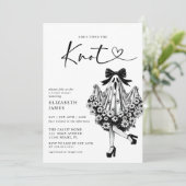 Invitation Elle noue la Fête des mariées florale fantôme (Debout devant)