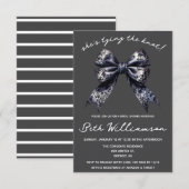 Invitation Elle noue la Fête des mariées gothique de coquette (Devant / Derrière)