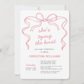 Invitation Elle noue la Fête des mariées rose (Devant)