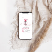 Invitation Elle noue la Fête des mariées rose chaud du noeud