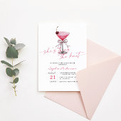 Invitation Elle noue la Fête des mariées rose chaud du noeud