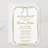 Invitation Elle noue la Fête des mariées verte à l'olive de l (Devant)