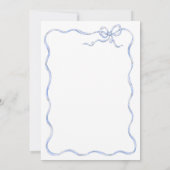 Invitation Elle noue la jolie Fête des mariées bleue de la co (Dos)