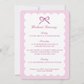 Invitation Elle Noue la Robe Rose Bow Fête de Bachelorette (Dos)