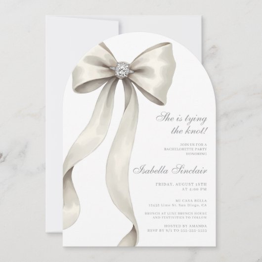 Invitation Elle noue le noeud Bachelorette Arched (Devant)