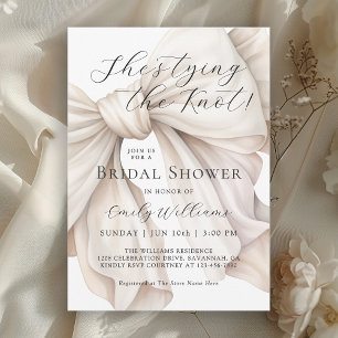 Invitation Elle noue le nœud Blanc Fête de mariage