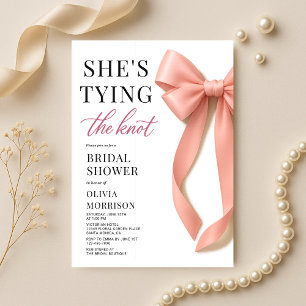 Invitation Elle Noue Le Nœud Bow Bridal Shower