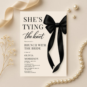 Invitation Elle Noue Le Nœud Bow Brunch avec la Mariée
