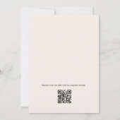 Invitation Elle Noue le Nœud Code QR de la Fête de Mariage (Dos)