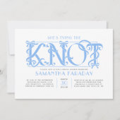 Invitation Elle Noue Le Nœud Dusty Blue Bow Baby Shower Maria (Devant)