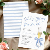 Invitation Elle noue le noeud | Fête des mariées Bleu Bow