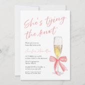 Invitation Elle noue le noeud | Fête des mariées de cabot ros (Devant)