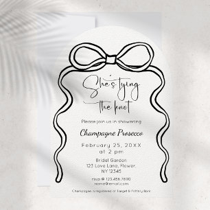 Invitation Elle noue le noeud Fête des mariées de script mode