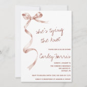 Invitation Elle noue le noeud ! Fête des mariées moderne (Devant)