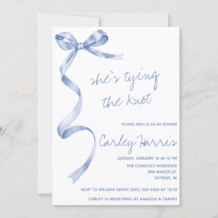 Invitation Elle noue le noeud ! Fête des mariées moderne