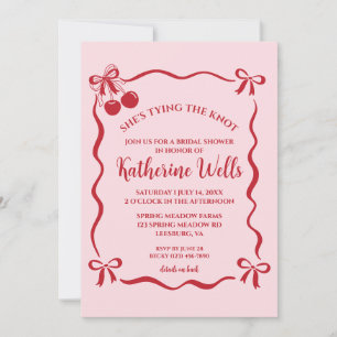 Invitation Elle Noue Le Nœud I Cherry + Bows Enterrement de V