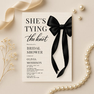 Invitation Elle Noue Le Nœud Noir Baignoire De Mariée