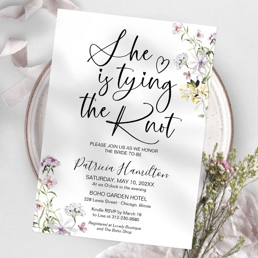 Invitation Elle Noue Le Nœud Réception De Mariage
