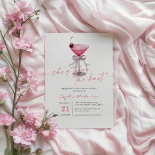 Invitation Elle Noue Le Nœud Rose Chaud Enterrement de Vie de