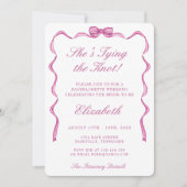 Invitation Elle Noue le Nœud Rose Fête de Bachelorette (Devant)