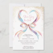 Invitation Elle noue le noeud rose Fête des mariées Bow Invit (Devant)