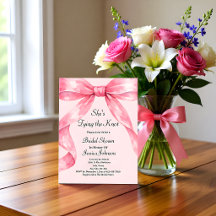 Elle Noue le Nœud Rose Ruban Baby Shower de Mariée