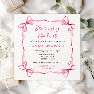Invitation Elle Noue Le Nœud Rose Ruban Enterrement de Vie de