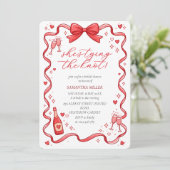 Invitation Elle Noue Le Nœud Rouge Bow Réception De Mariage (Debout devant)