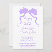 Invitation Elle noue le nœud ruban violet (Devant)