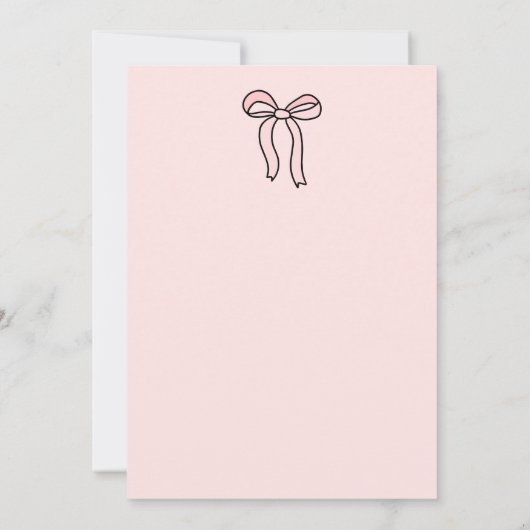 Invitation Elle Noue le Nœud Rubans & Bébés Enterrement de Vi (Dos)