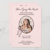 Invitation Elle Noue le Nœud Rubans & Bébés Enterrement de Vi (Devant / Derrière)