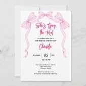 Invitation Elle noue le noeud simple Fête des mariées de la m (Devant)